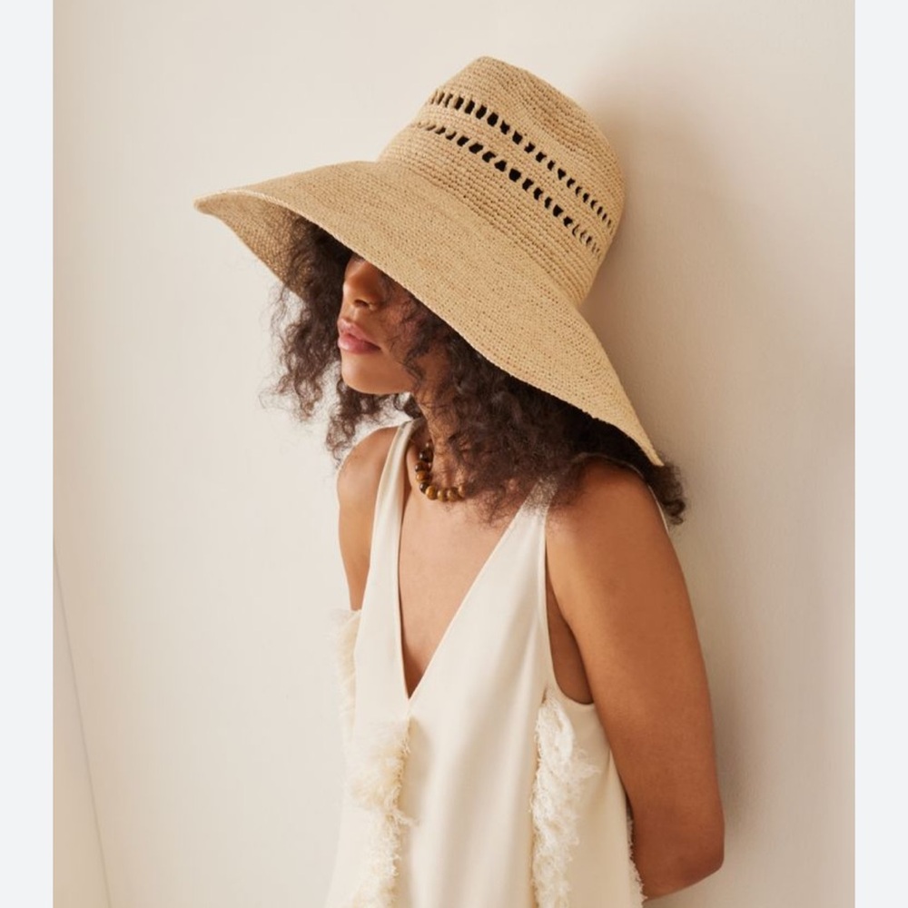 Janessa Leone Harlow packable Straw Sun Hat